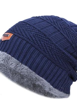 Зимова шапка для чоловіків та жінок, синій