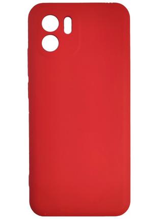 Матовый чехол на Xiaomi Redmi A1 красный микрофибра