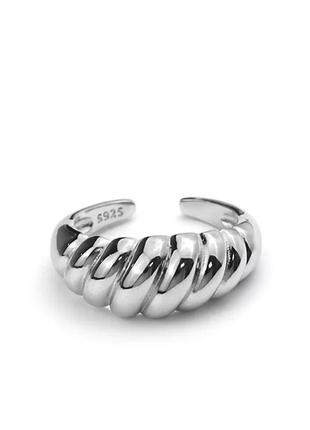 Кольцо серебро 925 покрытие стильное колечко регулируемый размер