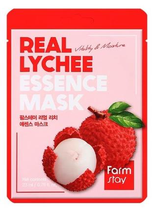 Тканевая маска с экстрактом личи farmstay real lychee essence ...