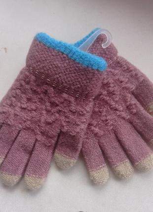 Детские перчатки для девочка пудра gloves