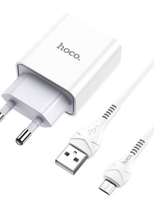 Сетевое зарядное устройство Hoco C81A 1 USB 2.1A Micro белое