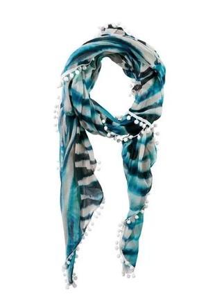 41228 легкий шарф з помпонами oriflame орифлейм