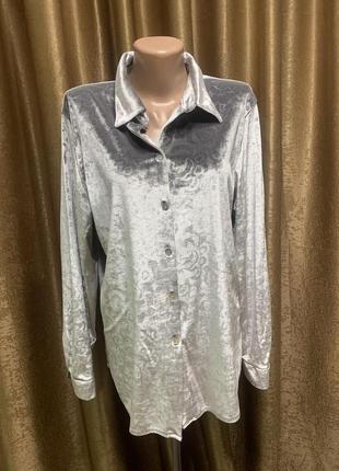 Велюровая рубашка блузка Sara Neal размер L xl
