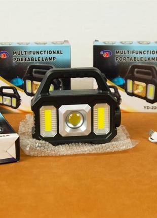 LED фонарь, прожектор LED+COB LELITEN Solar (встроенный аккуму...