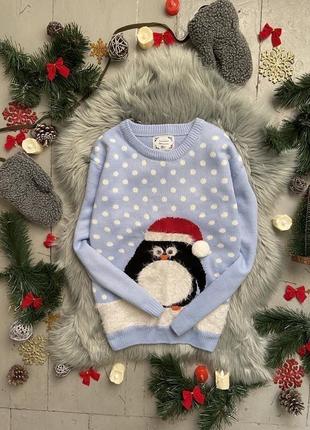 Новорічний різдвяний светр, джемпер з пінгвіном №70