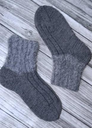 Теплые шерстяные носки 38-39р - домашние носки - зимние вязаны...