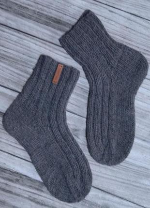 Теплые шерстяные носки 39-40р - домашние носки - зимние вязаны...