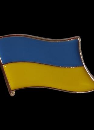 Брошка пін прапор україни прапорець брош золотий золотистий