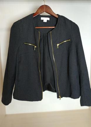 Куртка пиджак h&m жакет с золотым замком блейзер курточка пальто