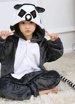 Кигуруми пижама детская лемур для мальчика и девочки 130 140