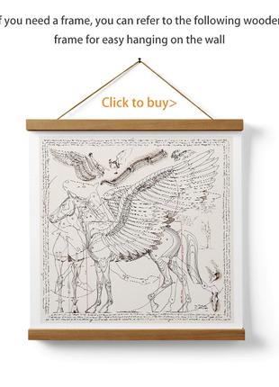 Современная скандинавская настенная картина лошадь с крыльями