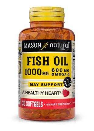 Рыбий жир и Омега-3 1000/600мг, Fish Oil & Omega 3, Mason Natu...