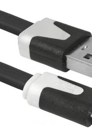 Usb кабель (microusb), резина, плоский