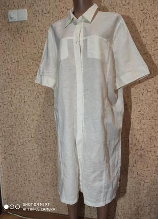 Льняная рубашка-платье samoon 52 размер германия
