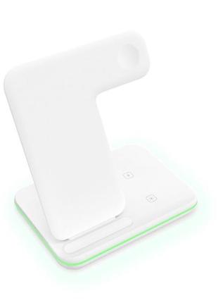 Беспроводное зарядное устройство GY-Z5A с LED подсветкой, 3в1 15W