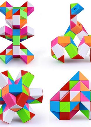 QiYi Rubik's Snake 72 pcs colorful | 126 cm | Змійка Рубіка 72...