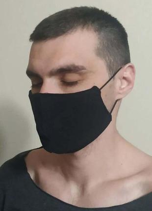 Захисна маска багаторазова Defence бавовняна чорна (59000)