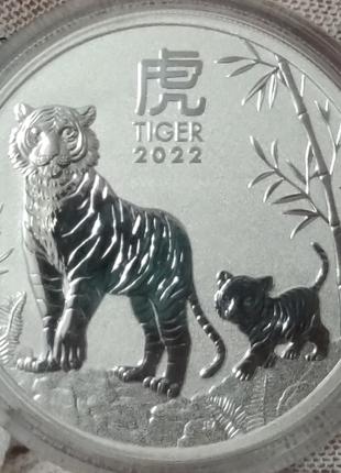 Серебряная монета Год Тигра (Австралия) 1 доллар 1 унция чисте...