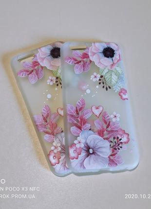 Чехол с 3D рисунком Flowers Case для айфон iphone 6 / 6s