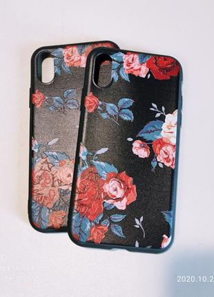 Чехол с 3D рисунком Flowers Case для айфон iphone x / xs