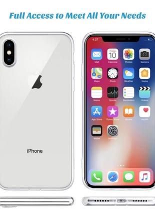 Силиконовый прозрачный чехол с заглушками для айфон iphone x /...