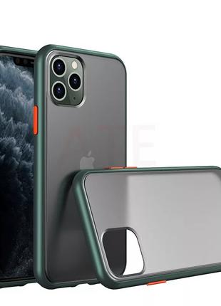 Айфон iPhone 11 pro max защитный зеленый чехол GKK HARD CASE