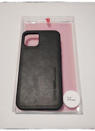 Винтажный кожаный чехол X-LEVEL для айфон iPhone 12 mini ЧЕРНЫЙ