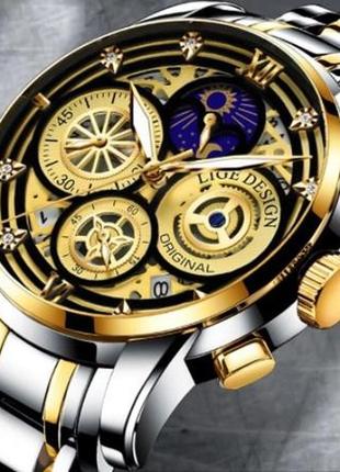 Часы мужские наручные lige классические кварцевые часы