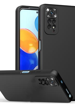 Силиконовый чехол с микрофиброй для Xiaomi Redmi Note 11 Pro ч...