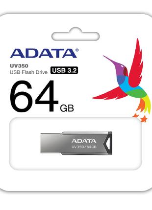 Флэшка ADATA UV350 64GB (AUV350-64G-RBK) USB 3.2 Gen 1 Гарантия!