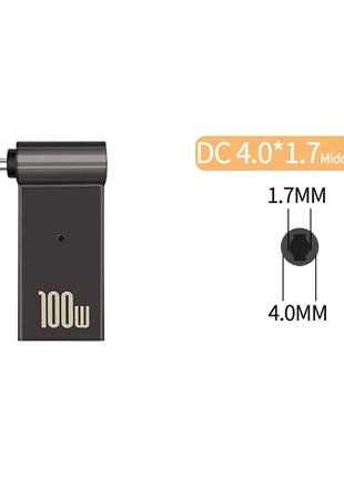 Переходник зарядки Type-C на DC 4,0-1,7mm 100W для ноутбуков L...