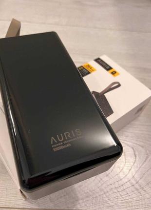 Повербанк AURIS 55000 мАч быстрая зарядка фонарик 2 usb 2 type-c