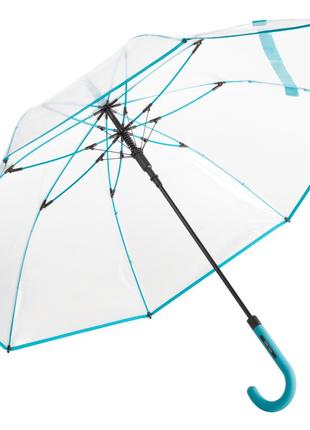 Зонт трость Fare 7112 прозрачный/бирюзовый