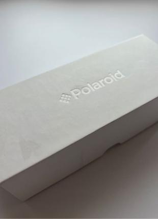 Картонний білий фірмовий футляр Polaroid з мішечком для окулярів