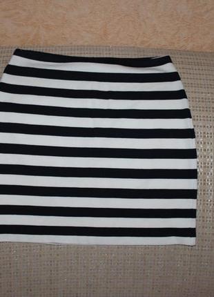 Трикотажная юбка в полоску, размер м от mango collection