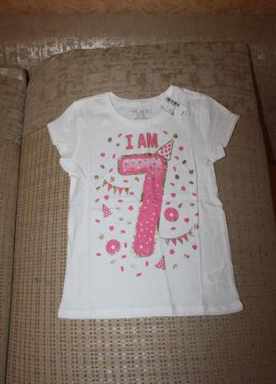 Новая красивая футболка девочке 5-6 лет от childrens place, сша