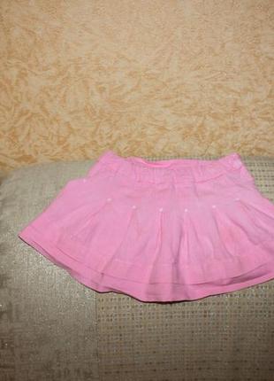Розовая юбка девочке 3-4 лет хлопок