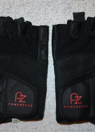 Мужские кожаные перчатки без пальцев power zone - размер xl