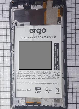 LCD дисплейный модуль Ergo A553 Power с рамкой для телефона Б/...