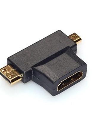 Переходник HDMI to micro HDMI + mini HDMI