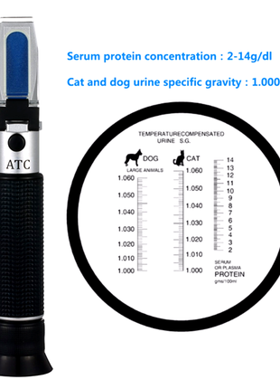 Рефрактометр ветеринарный для плотности и белка в моче животных