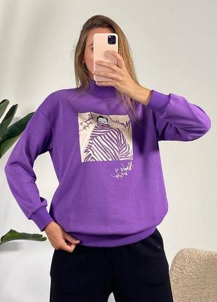Женский фиолетовый свитер на зиму турция