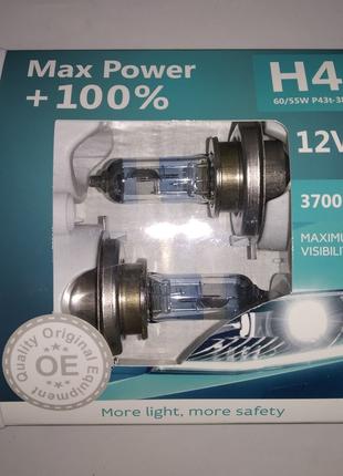 Авто лампы BREVIA 12V H4 MAX POWER +100%