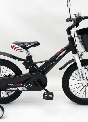 Дитячий велосипед з корзинкою 1650D-HAMMER HUNTER чорний