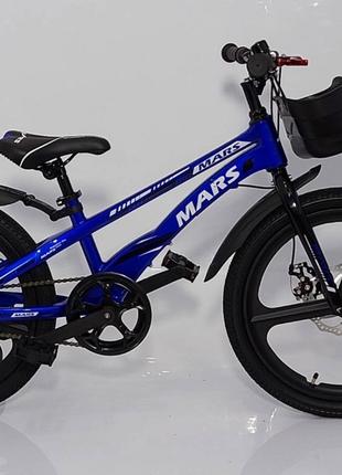 Дитячий велосипед MARS-3 магнезієва рама з корзинкою дискові г...