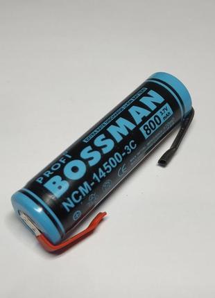 Аккумулятор под пайку BOSSMAN PROFI Li-Ion 14500 3,7V 800mAh, ...