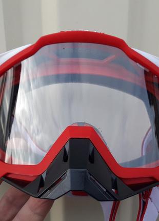 Очки маска лыжные 100% прозрачное стекло)