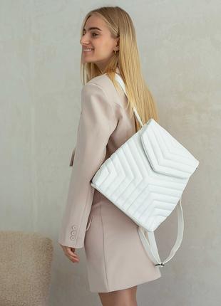 Жіночий рюкзак білий рюкзак трансформер рюкзак сумка рюкзак