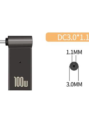 Переходник зарядки Type-C на DC 3,0-1,1mm 100W для ноутбуков A...